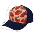 thumbnail image 2 of Red Strawberry Pattern Baseball Cap Classic Golf Cap Soft Dad Hat Multicolor Adjustable Low Profile Hat Unisex, 2 of 6