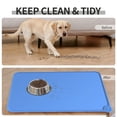 thumbnail image 6 of Silicone Pet Food Tray - Non Slip Pet Dog Cat Bowl Placemat - Feeding Mat - Waterproof Dog Cat Food Mats - For Carpet （Blue）, 6 of 6