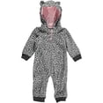 thumbnail image 2 of Carters Baby Girls Hooded Fleece Jumpsuit Grey Animal Print 24M, 2 of 2