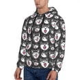 thumbnail image 2 of KLL HUSKY Face Print Mens Hoodie Long Sleeve Casual Pullover Hooded Sweatshirt Fashion Drawstring Hoodies with Pocket-X-Large, 2 of 6