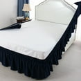 thumbnail image 5 of PiccoCasa 15" Drop Bed Skirt Dust Ruffle Wrap, Queen Navy Blue, 5 of 7