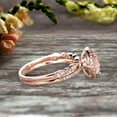 thumbnail image 2 of 1.75 Carat Morganite Wedding Set Engagement Ring Oval Shaped Art Deco Bridal Ring On 10k Rose Gold, 2 of 6