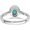 thumbnail image 5 of 14K White Gold Pure Serenity Lab Grown Diamond Oval Created Paraiba Ring - Ring Size 7.0, 5 of 8