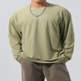 thumbnail image 2 of Hauts à Col Rond Coupe Ample pour Hommes Couleur Unie pour Printemps, 2 of 6