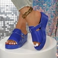 thumbnail image 6 of Taylonsss Women's Summer Fashion Casual Thick-Soled Wedge Sandals with Double Strap and Cushioned Footbed for Outdoor Indoor Comfortable Slip-On Wear, 6 of 9