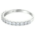 thumbnail image 2 of Ioka - 14K White Solid Gold 2MM CZ Women's Half Eternity Wedding Anniversary Band - Size 5, 2 of 6