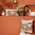 thumbnail image 4 of Fall Pillow Covers 12x20 Inch Fall Thanksgiving Orange White Pumpkin Maple Leaf Lumbar Pillow Covers Polyester Fall Decoration for Home Couch, 4 of 6