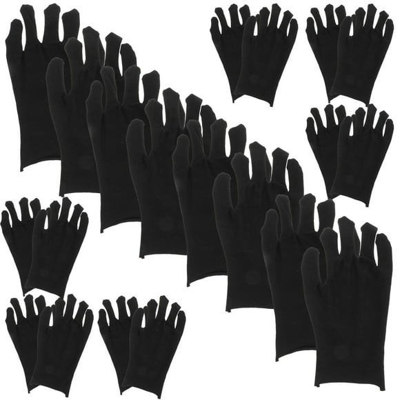 EeaseMX 12 pares de guantes de algodón, guantes de protección laboral, guantes de trabajo cómodos, guantes de protección para las manos, negros, talla L (gruesos).