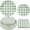 Green, variant on 150PCS Blue Gingham Supplies Plates and Napkins Set for 50 Guests, Checkered Disposable Tableware Decorations