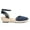 Navy Stretch Elastic Mix, variant on [Me Too Shoes Adult Women] Nikkie Mini-Wedge Sandal