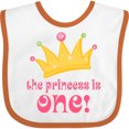thumbnail image 3 of Inktastic Cute Princess is One 1st Birthday Girls Baby Bib, 3 of 4