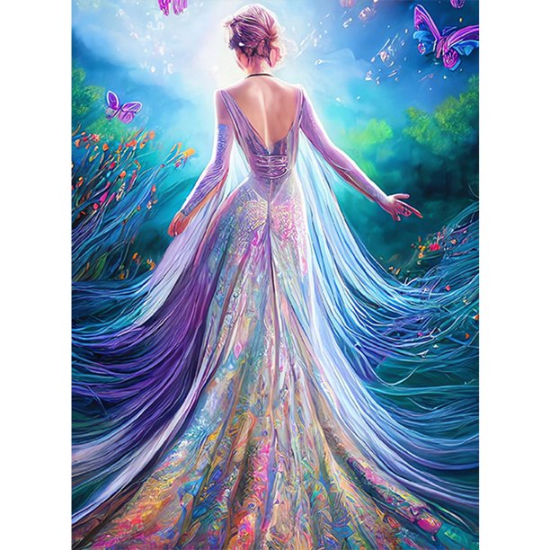 (B5560) Serie Personajes Princesa Sirena Con Diamantes Redondos Pintura Diamantes Resina 30*40CM