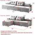 thumbnail image 2 of Modular Sectional Sofa, Convertible 3 in 1 Sleeper Sofa Bed with 4 Storage Space, 77''-111'' Wide 4 Seaters Sectional Sofa Couch with Pull Out Bed, 4 Pillows for Living Room, Corduroy Beige, 2 of 9