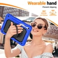 thumbnail image 4 of for Samsung Galaxy Tab S10 Lite/S10 FE/S9 FE/S9 Case 11 inch, 360 Rotating Shockproof Cover with Stand, Handle, Shoulder Strap (SM-X520/X510/X710), Blue, 4 of 7