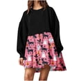 thumbnail image 2 of Fartey Womens Halloween Maxi Dresses Fashion Fall Long Sleeve Crew Neck Tunic Dress with Belt Casual Loose Ruffle Hem Dress Halloween Horror Cosplay Costumes, 2 of 6