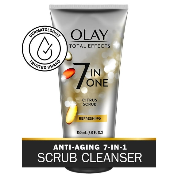 Olay Skincare Total Effects Daily Face Wash, Refreshing Citrus Scrub Facial Cleanser, 5.0 fl oz