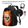 thumbnail image 2 of Yiaed Satanic Skull Print Laptop Backpack,Business Travel Durable Laptops Backpack with USB Charging Port,Water Resistant College Computer Bag, 2 of 5