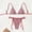 Red, variant on Women's Striped Triangle Thong Micro Bikini Sets Halter Swimsuits Bathing Suit