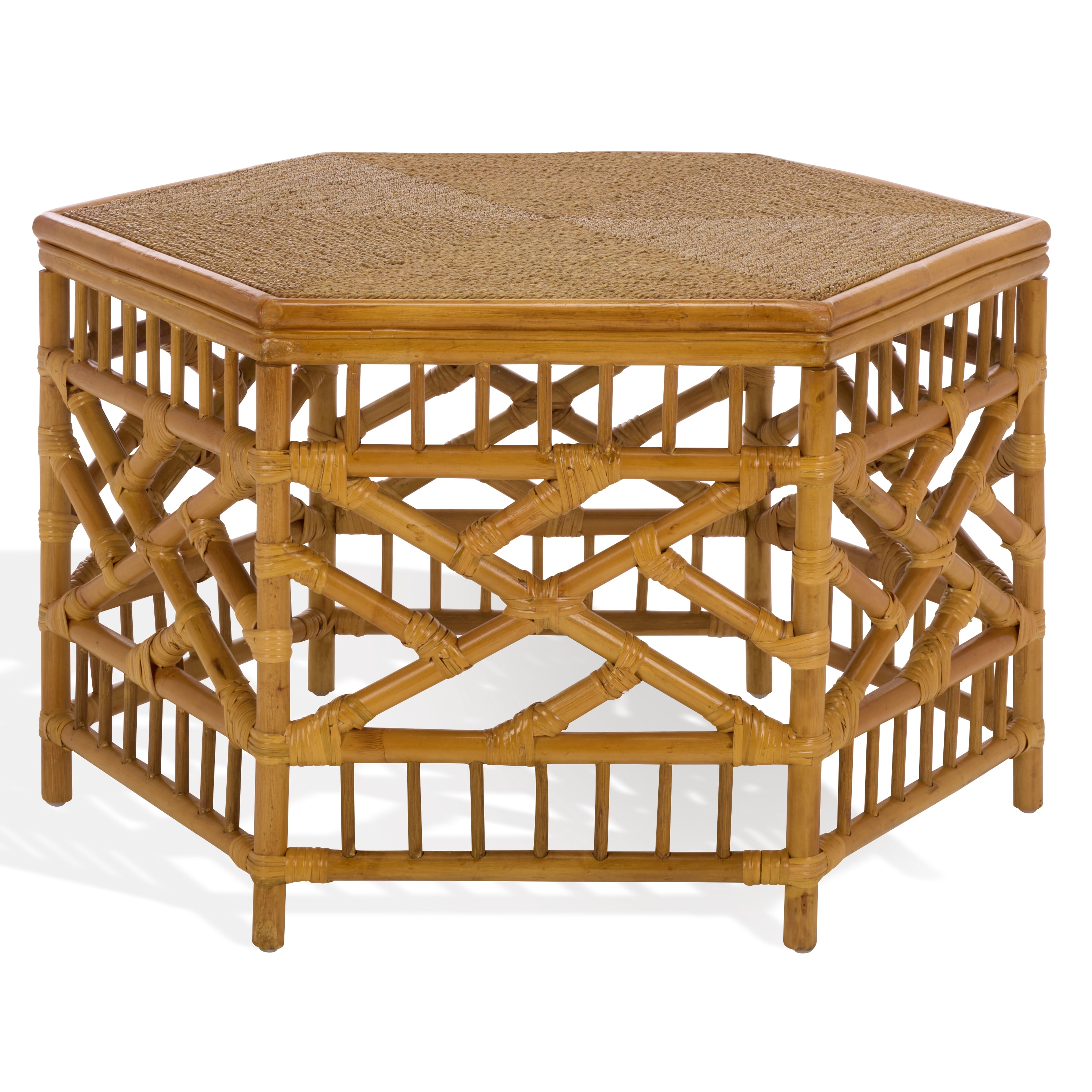 Safavieh Couture Frederica Rattan Pole And Seagrass Coffee Table, Natural