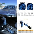 thumbnail image 5 of Yuyamidu Blue Wolf Car Seat Cover Full Set of 16 Fashion Steering Wheel Cover Seat Belt Covers Sunshade Car Windshield Handbrake Sets Rear View Mirror Cover Coasters Key Chain Car Accessories, 5 of 7