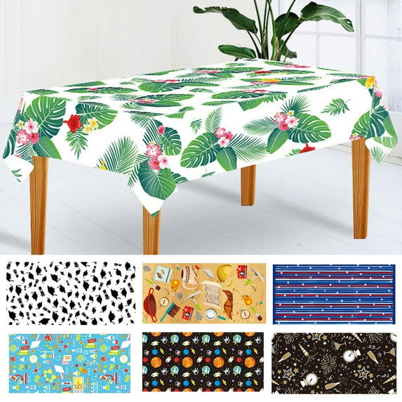 Dream Lifestyle Disposable Tablecloth,Creative Pattern Tablecloth Waterproof Antiwrinkle Bright Color Decorative PET Table Cover for Kitchen Dining Outdoor Picnic Festival Party Use