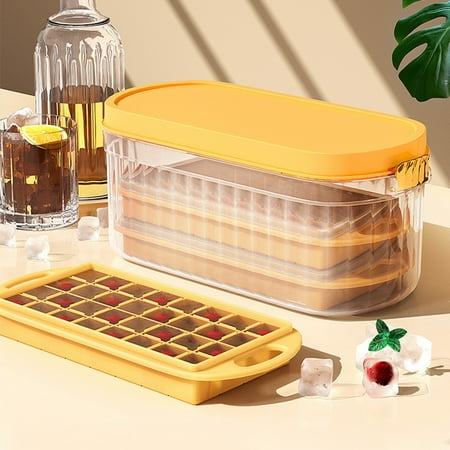 

WMYBD Kitchen Gadgets Kitchen Utensils & Gadgets Ice Trays Get Ice Cubes With One Press Ice Trays For With Lid And Bin Comes With Ice Container Ice Scoop，Frozen Cocktail Whiskey TeaCoffee