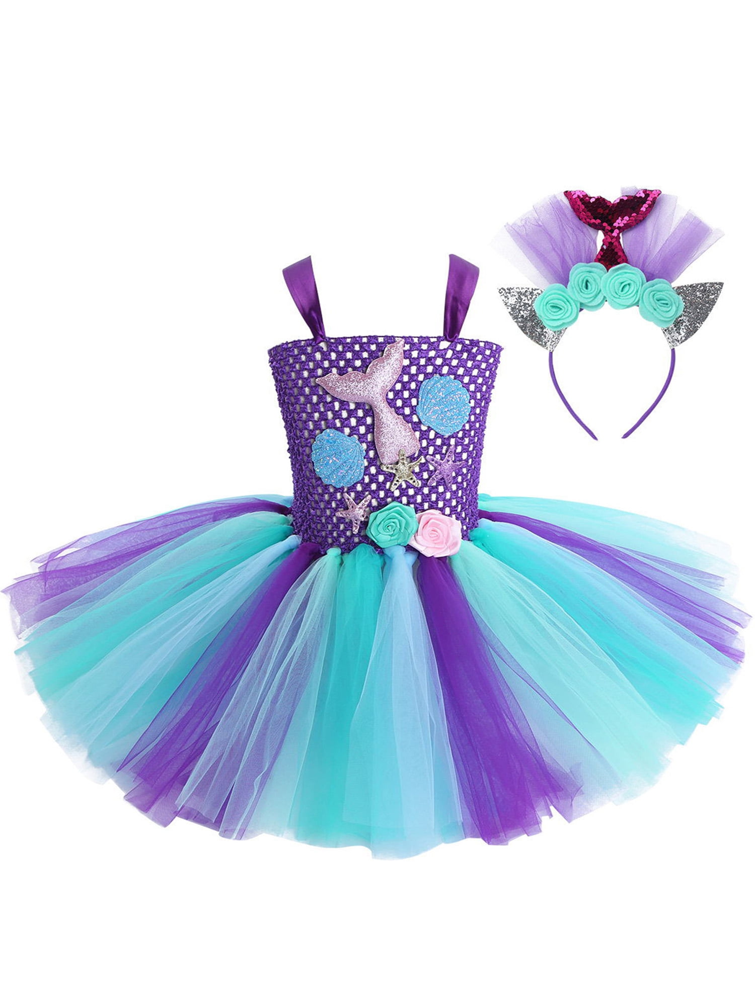 UK Girls Glitter Ballet Dance Dress Gymnastic Leotard Tutu Skirt Mermaid Costume 