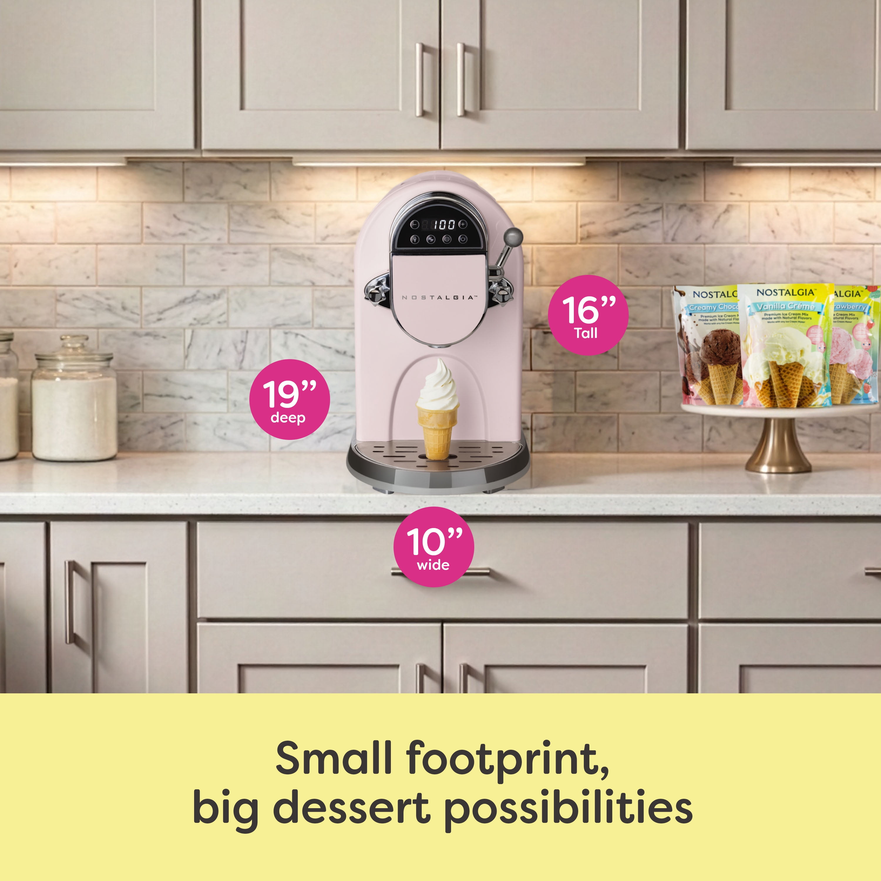 Nostalgia Professional 1.25 Qt Soft Serve Ice Cream Machine