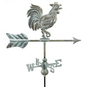 Rooster Garden Weathervane - Blue Verde Copper w Garden Pole