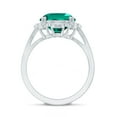 thumbnail image 2 of Rosec Jewels Lab Grown Emerald Ring with Diamond - 10X12 mm - AAAA Grade, 14K White Gold, US 13.00, 2 of 9