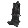 thumbnail image 3 of Liliana DE84 Women Leatherette Knee High Pointy Toe Fringe Cowboy Boot, 3 of 5