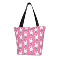 thumbnail image 2 of Kdxio Rabbit Holding Flowers Women Reusable Grocery Bags Foldable Ripstop,Reusable Shopping Bags for Shopping,Gym,Gift, 2 of 8
