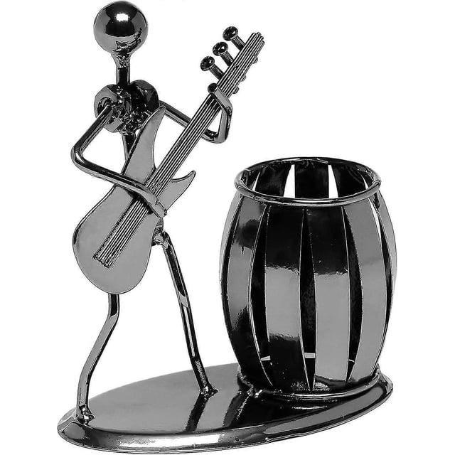 Guitar Pen Holder Creative Desktop Accessories Multipurpose Metal Pencil Holder For Gifts, Kids, Students, And Office Stationary1 Piecesilver GuanGuan