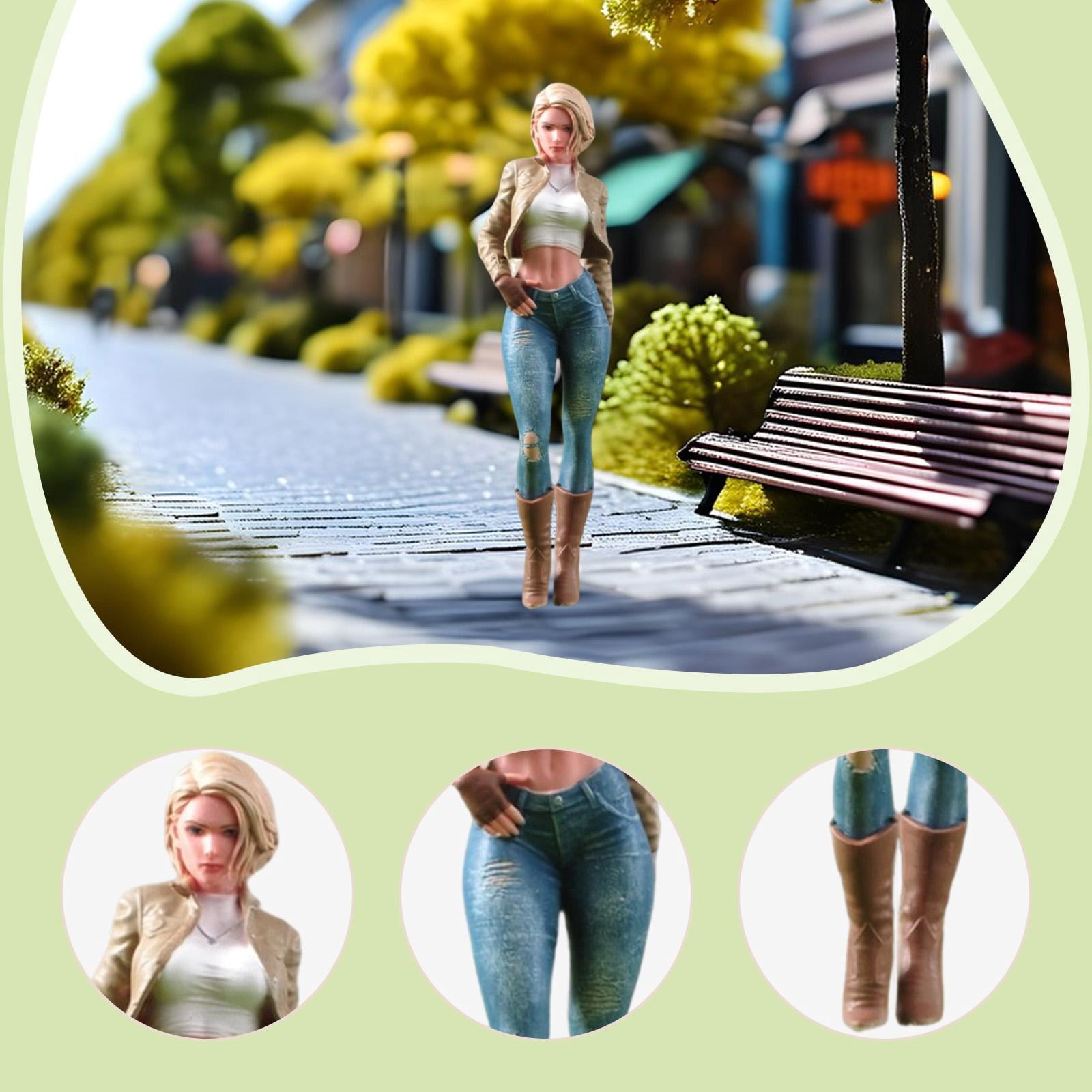 LeeQinersw 1/64 Girl Figure Character DIY Layout Scenery Accs Mini Doll Dollhouse Decor