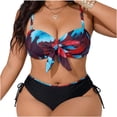 thumbnail image 1 of SDNall Plus Size Tummy Control Swimsuit For Women, Printed Adjustable Side Strap Bathing Suit With UPF 50+, 1 of 8