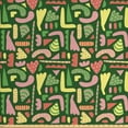 thumbnail image 1 of Hipster Fabric by the Yard, Colorful Pattern of Irregular Shapes Scattered, Upholstery Fabric for Dining Chairs Home Decor Accents, Emerald Pink Pale Yellow by Ambesonne, 1 of 4