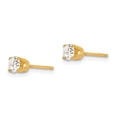 thumbnail image 6 of 14K Yellow Gold 3.75mm Cubic Zirconia Stud Earrings, 6 of 7