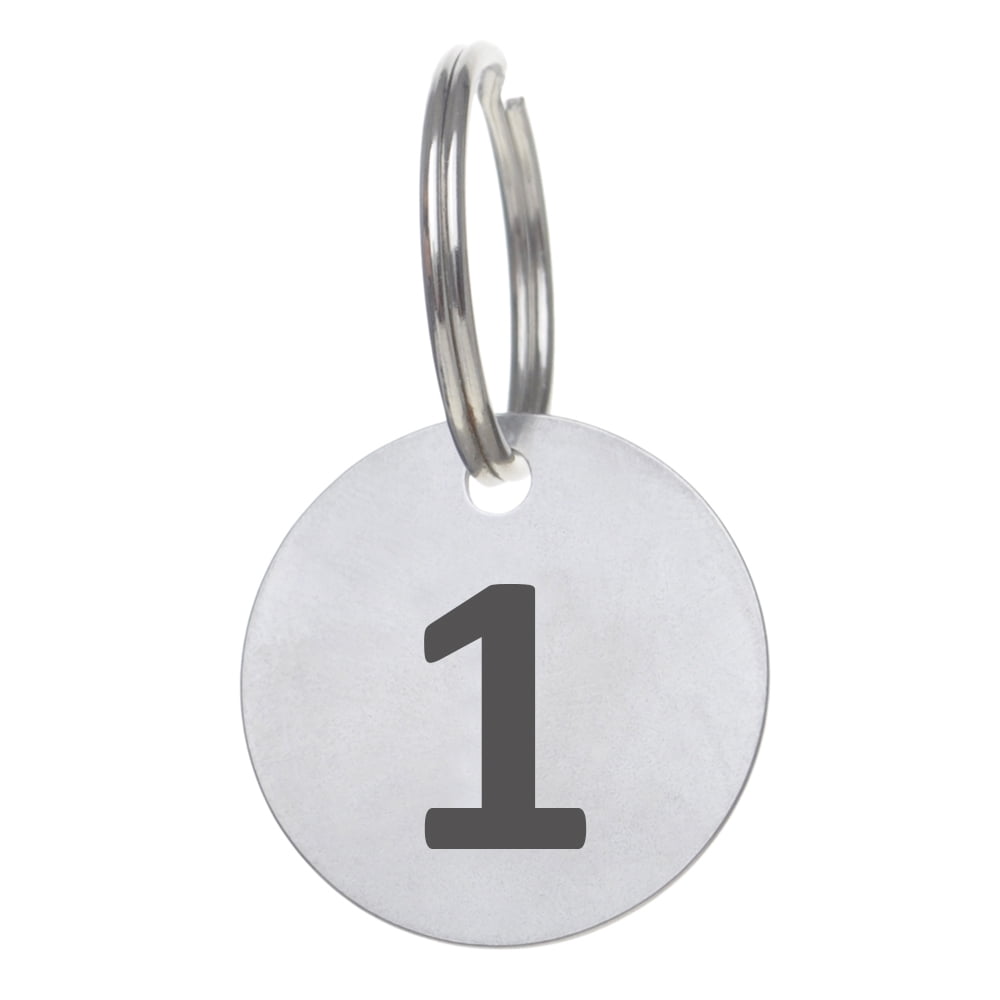 Aspire 25 PACK Numbered Key Chains, Stainless Steel Number ID Tag with Ring 1 to 25