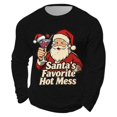 thumbnail image 4 of Christmas Shirts for Men Long Sleeve Casual Crewneck Waffle Shirt Funny Santa Claus Graphic Holiday Shirts, 4 of 4