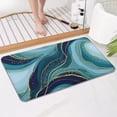 thumbnail image 4 of Blue Marble Gold Wave Pattern Bathroom Rugs Mat,Non Slip Microfiber Bathroom Rug,Rubber Backing,Soft Bathroom Mats for Bathroom Floor,Tub and Shower,17x30in(43x75cm), 4 of 5