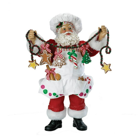 Kurt Adler 12-Inch Fabriche Chef Santa Figurine – Holiday Christmas Décor