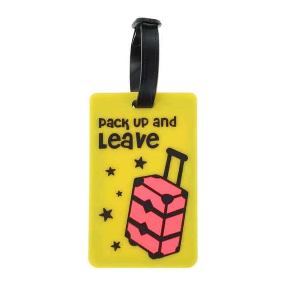 Unique Bargains 1 Pc Trolley Case Pattern Luggage Tag for Travelling Yellow
