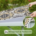 thumbnail image 6 of Charming Vintage Boho Flowers Tablecloth, 34x34 Inch Square Table Cover with Elastic for a Secure Fit on Card Tables, 6 of 6