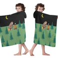 thumbnail image 4 of Green Bigfoot and Campfire Pattern Hooded Bath Towel，50"x30" for Ages 3 To 12 Kids, Quick Dry Lightweight Soft Microfiber Hood Beach Towel Cover Up for Kids, 4 of 7