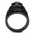 thumbnail image 2 of TK414707J - IP Black(Ion Plating) Stainless Steel Ring with Synthetic Synthetic Glass in Sapphire Size 8, 2 of 6