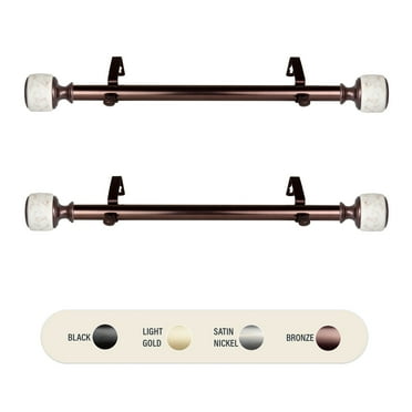 1 inch Vincenzo Side Curtain Rod 12-20" (Set of 2) - Bronze