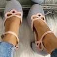 thumbnail image 4 of Fesfesfes Womens Comfortable Shoes Womens Striped Beach Thick Round Toe High Heel Buckle Hollow Shoes 7(39), 4 of 6
