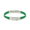 thumbnail image 4 of Irish Leather Green Cord Bracelet with Shamrock and "Irish" Engraving, 4 of 4
