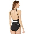 thumbnail image 5 of Lauren Ralph Lauren BLACK/WHITE Gradient High Neck Mio One-Piece Swimsuit, US 16, 5 of 6