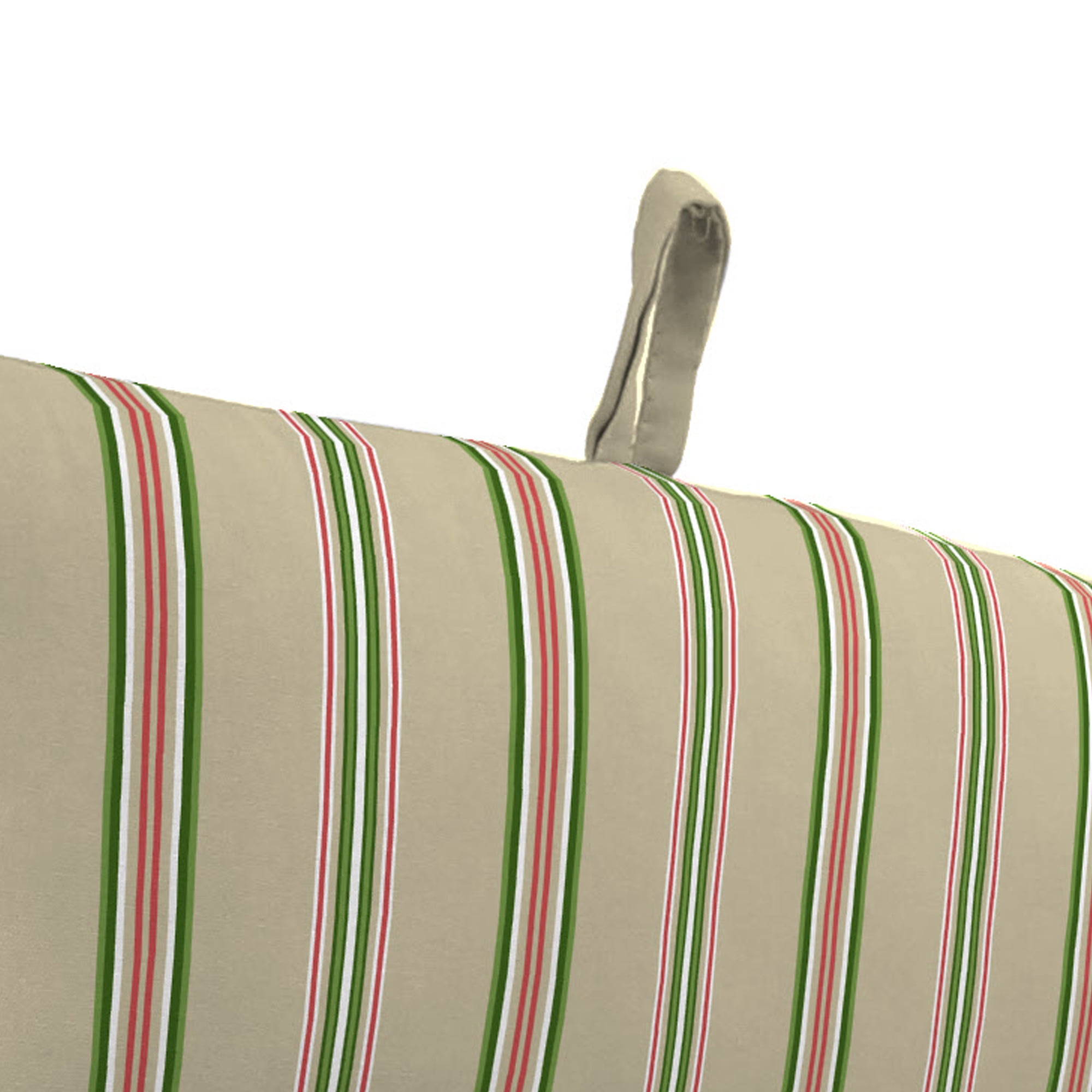 Jordan Manufacturing 44" x 22" Owen Raffia Beige Stripe Rectangular Outdoor Chair Cushion with Ties and Hanger Loop